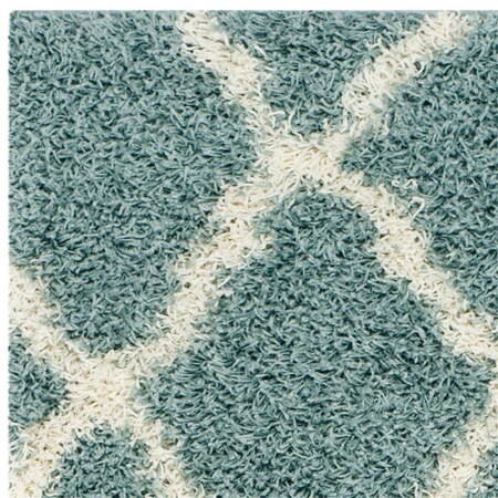 Safavieh 6 x 6 ft. SGD-Dallas Shag Square Machine Made Rug Seafoam & Ivory SGDS257C-6SQ